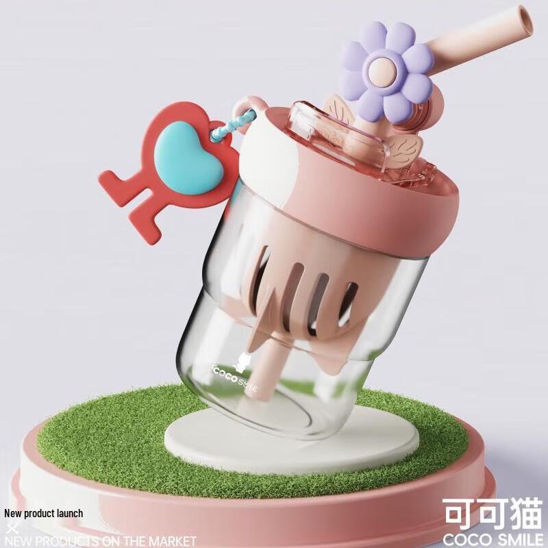 COCO Цветок Поворотная Tritan Портативная Чашка 550мл