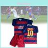 Conjunto de Camisa de Futebol Vintage do FC Barcelona com Mistura de Modal Respirável para Esportes Infantis