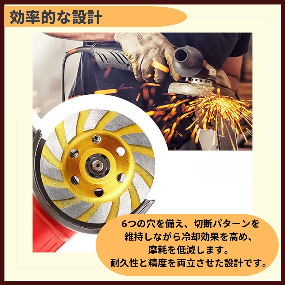 ideamall Cup Brush Grinder Diamond Cutter Wheel Sander Concrete (Set of 4)