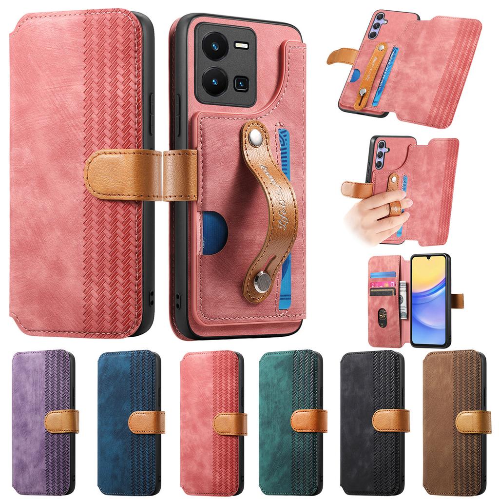 Ultimate Shockproof Wallet Case for Vivo series.Y02/Y02s/Y11/Y17/Y15/Y12/Y3/Y15S/Y10/Y16/Y20/Y21/Y35...| Card Holder + Stand + RFID Protection