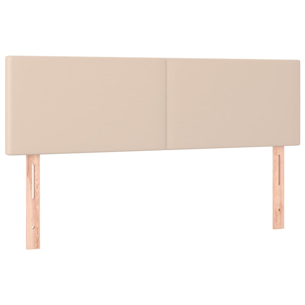 Vidaxl Zagłówek Do Łóżka Z Led, Cappuccino, 144X5X78/88 Cm, Ekoskóra