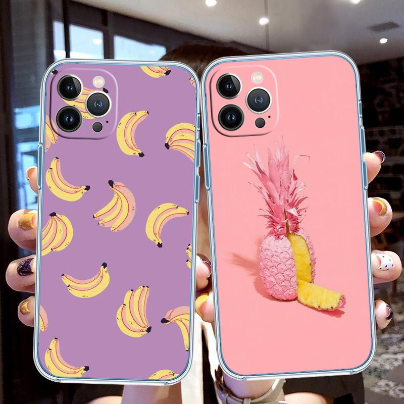 PP36 Fruit Banana pineapple Soft Shell Transparent Phone Case for Samsung Galaxy A04 A04S A14 A23 A34 A54 M23 M33 M52 M53