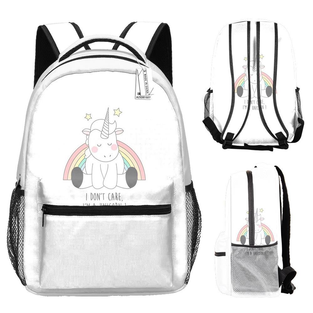 Classic Kpop Youthful School Bags Unisex Cool Unicorn Travel Bags 3D Print Oxford Waterproof Notebook Shoulder Backpacks