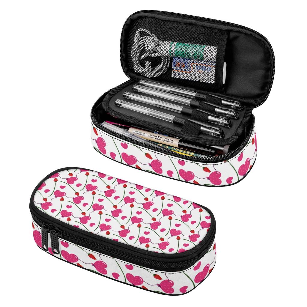 Pencil Case Multi Compartment Zipper Closure Durable 300D Polyester with Main Compartment Mesh Pocket and Pen Slots for Students