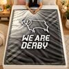 Flannel BlanketDerby County Warm Soft Throw Blanket for Indoor Sofa Bed Living Room Use