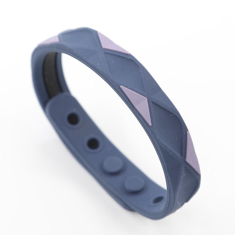Adjustable 3D Silicone Anti-static Bracelet with Negative Ions - Waterproof & Minimalist Design