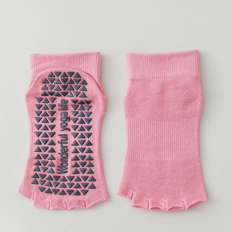 Women's Summer Thin Professional Pilates Yoga Exposed Toe Non Slip Middle Tube Five Finger Socks
