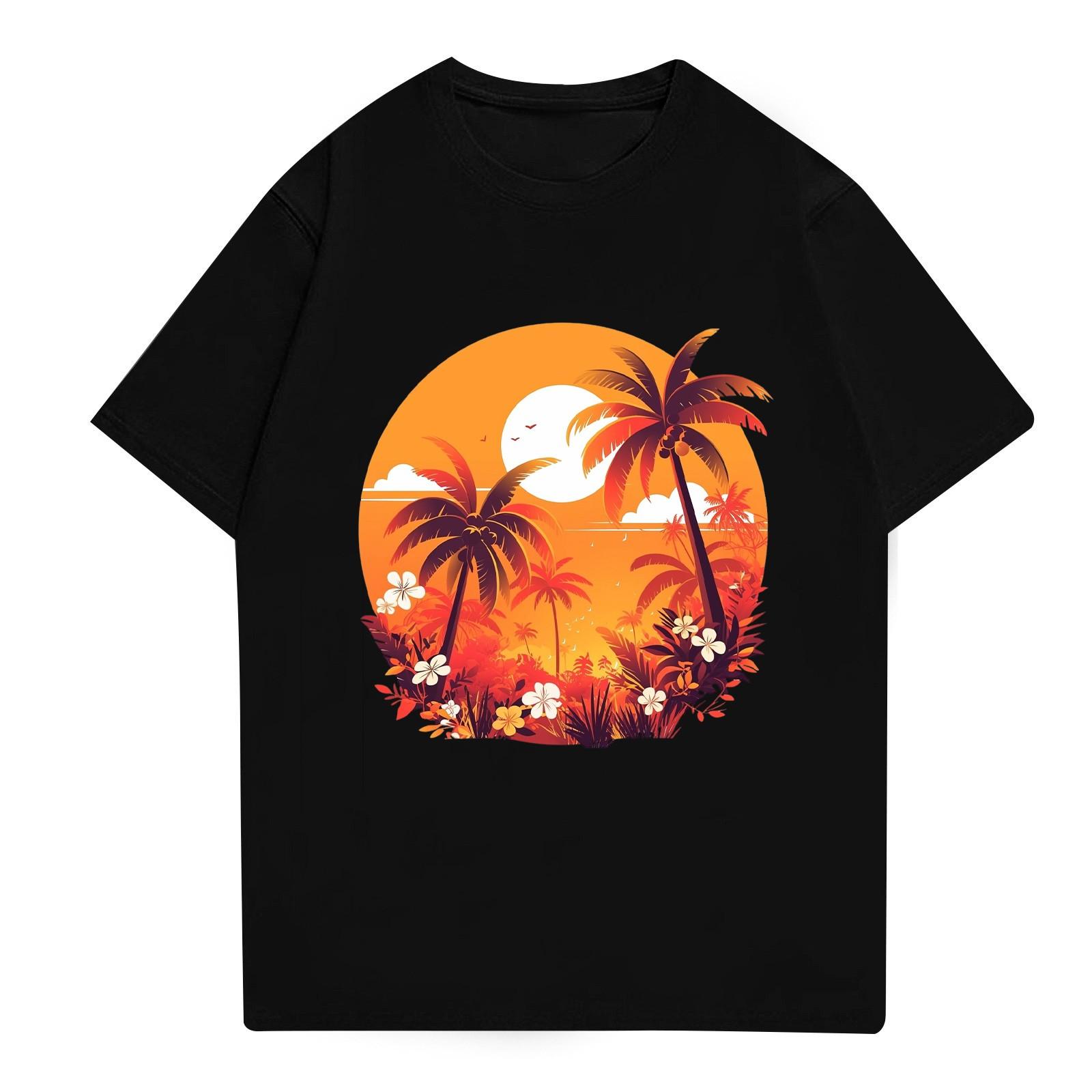 

Мужская рубашка с воротником-стойкой и коротким рукавом, свободная рубашка для отдыха и отдыха, мужская M чёрный