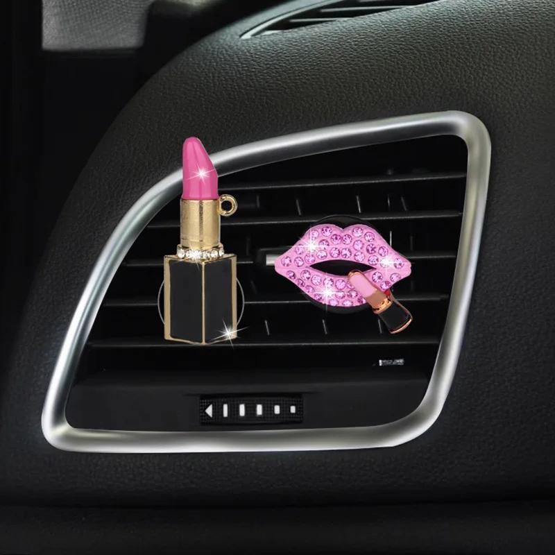Lipstick Car Decoration Interior Air Freshener Auto Outlet Perfume Clip Car Scent Diffuser Bling Car Accessories Girls Gifts