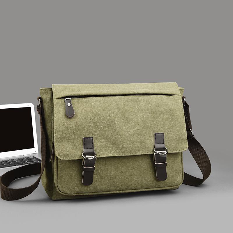 Korean Canvas Messenger Bag: Trendy Large Capacity Shoulder Bag for Men, Students, and Camera Gear