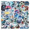 Ocean Creature Cartoon Shark Waterproof Stickers: 60 Sheets for Journals, Water Bottles, Computers