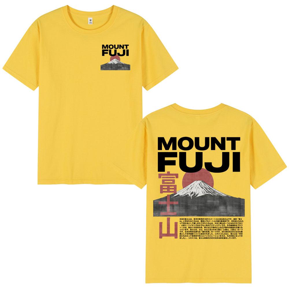 Japanese Style Mount Fuji Cherry Blossoms Print T Shirts Unisex Women Clothing Short Sleeve 100 Cotton Casual Short Sleeve TShirt