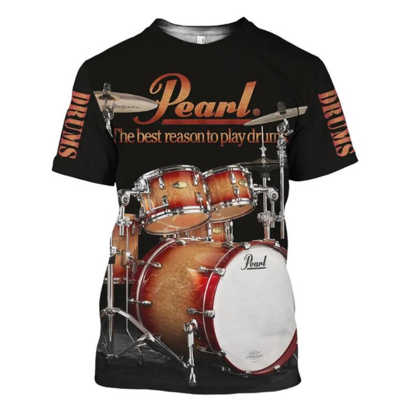 

Классический инструмент барабанный ритм 3D печатный узор летняя мужская футболка свободного покроя с коротким рукавом трендовый модный музыкальный топ 6XL