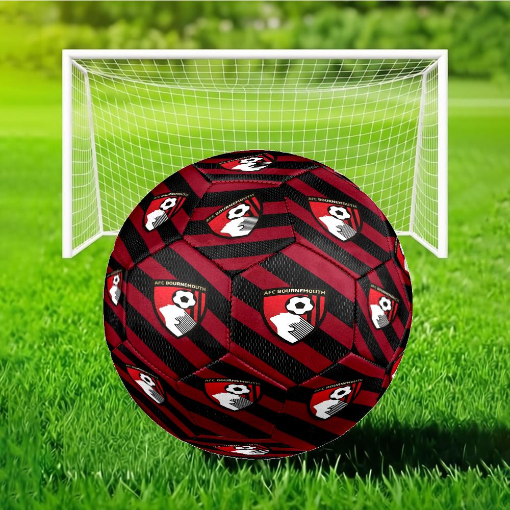 Afc Crest Printed Size 5 Soccer Ball - Durable, Machine-stitched, Soft and Comfortable, Suitable for Training and Matches Gift