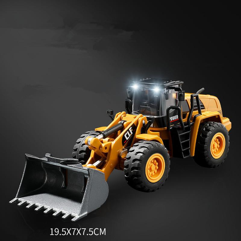 Bulldozer-Spielzeug im Maßstab 1/50, Bau-LKW-Radlader, Bulldozer-Spielzeug mit simulierten Lichtern, Bulldozer-Modell-Konstruktionsspielzeug für Jungen im Alter von 3–5 Jahren
