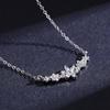 MODIAN 925 Sterling Silver Dazzling Clear CZ With Daisy Flower Pendant Necklace for Women Link Chain Wedding Engagement Jewelry