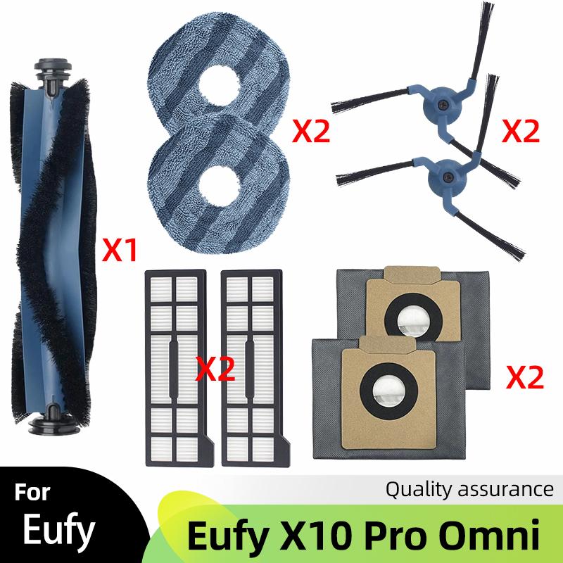 Fit For Eufy X10 Pro Omni Robot Vacuum Cleaner Main Side Brush Mop Cloth Hepa Filter Dust Bag Accessories Spare Parts
