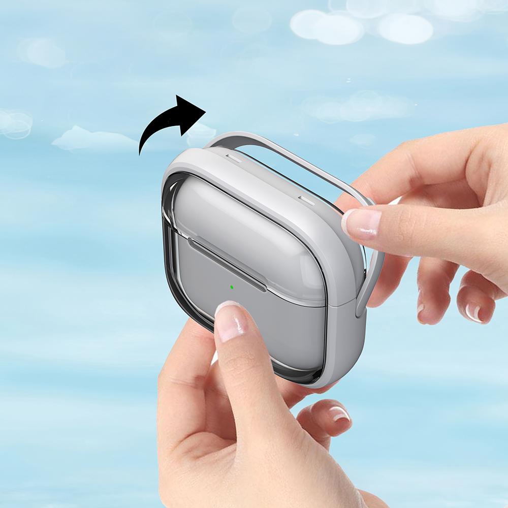 Removable Stand Latch Earphone Case for Airpods 4 3 1 Pro2 Wireless Charging Anti-Drop Lock Protector Hard PC Transparent Cover