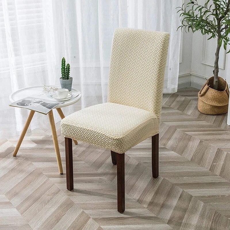 High Stretch Jacquard Three-Dimensional Chair Cover for Dining Room, Kitchen, Home Thick Fabric Covers, Easily Washable Covers