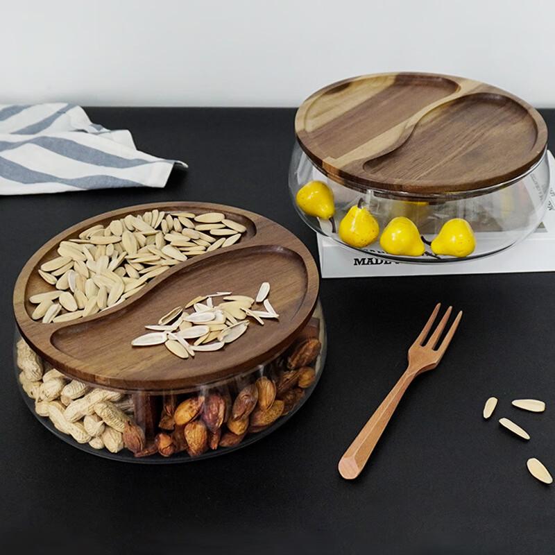 Минималистичная стеклянная герметичная тарелка для закусок и фруктов
