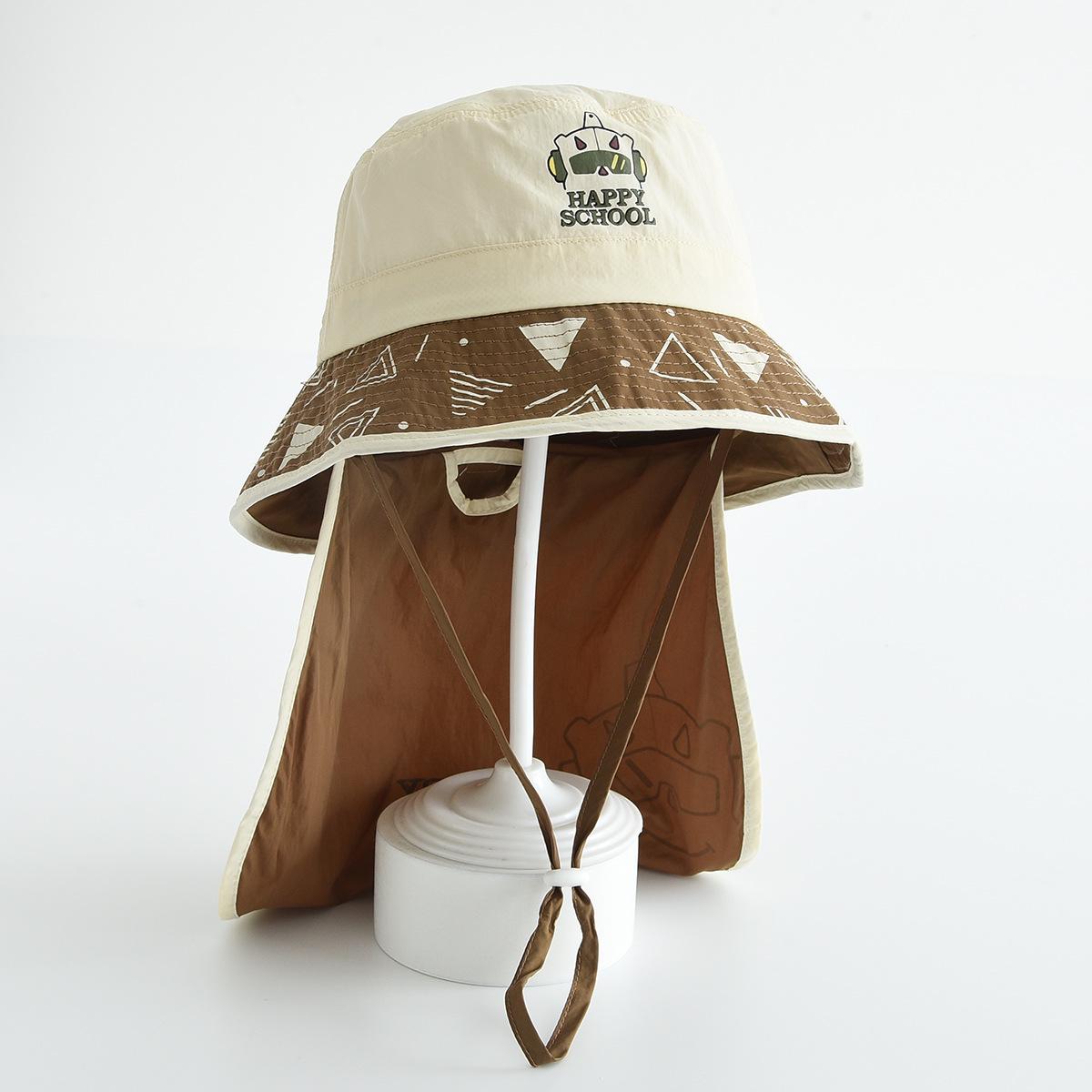 

Windproof Wide Brim Sun Protection Bucket Hat for Men, Women, and Children 52cm світло-бежевого кольору