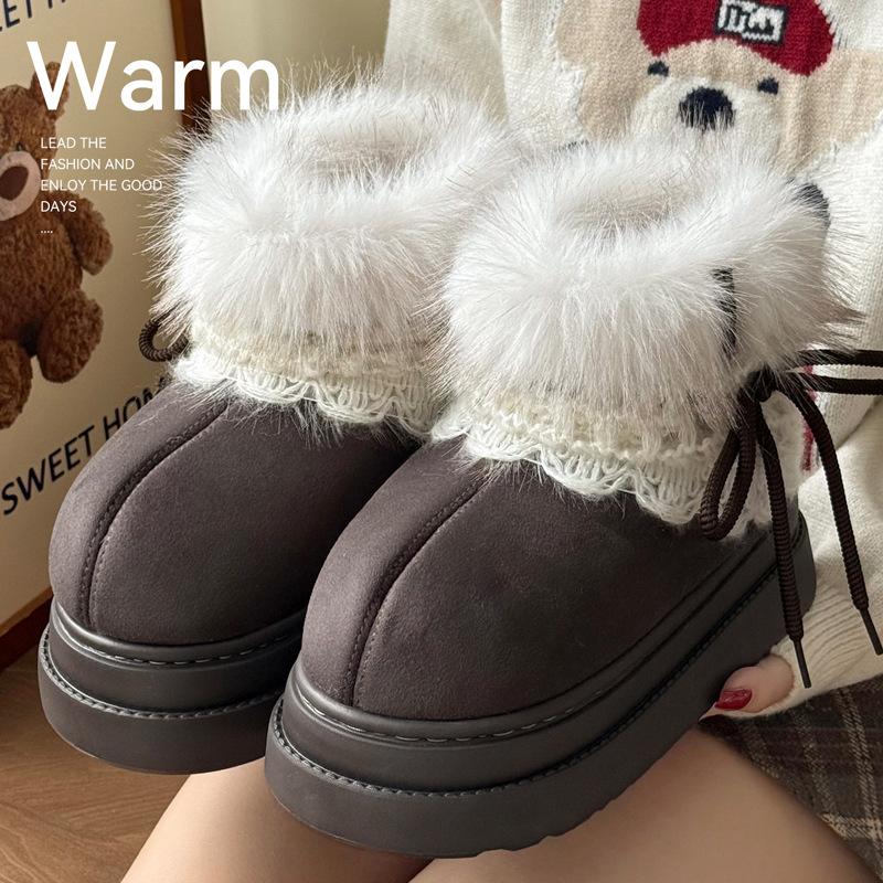 

High-top cotton slippers women s bags and autumn and winter 2025 new home indoor velvet warm outer snow boots women 40