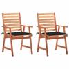 VidaXL Set of 2 Outdoor Dining Chairs with Cushions, Patio Seats, Dining Room Chairs, Patio Furniture 3064327