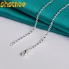 SHSTONE 925 Silver 2mm 18 Inch Ball Bead Chain Necklace For Women Party Engagement Wedding Fashion Charm Jewelry Gifts