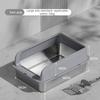 Stainless Steel Cat Litter Box Semi-closed Splash-proof Cat Sandbox Easy Cleaning Cats Toilet High Load-bearing Pet Toilets
