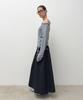 Daiaegeuneol Stitched Trapeze Skirt (Black)
