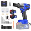 DayPlus Cordless Impact Wrench 1/2 Inch, Brushless Impact Gun 450N.m High Torque, 3200rpm Variable Speed with 4 Socket Sets