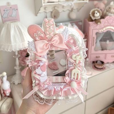Bag Pendant Ita Bag Decoration Transparent Bag Accessories Card Protector Idol Photo Holder Bow Lace Card Cover Rabbit Ear