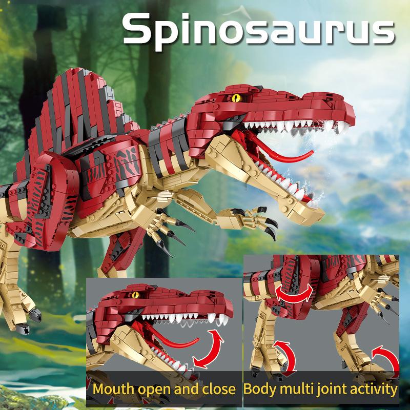 Non-Toxic Moc Jurassic Series Spinosaurus Tyrannosaurus Rex Building Blocks Set Dinosaur Velociraptor Idea Toys For Children Birthday Gift