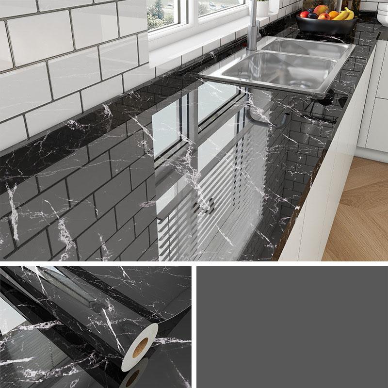 Marble Self Adhesive Film - Heat Resistant Kitchen Countertop Sticker, Waterproof Oil Proof Peel and Stick Wallpaper for Cabinet Refinishing