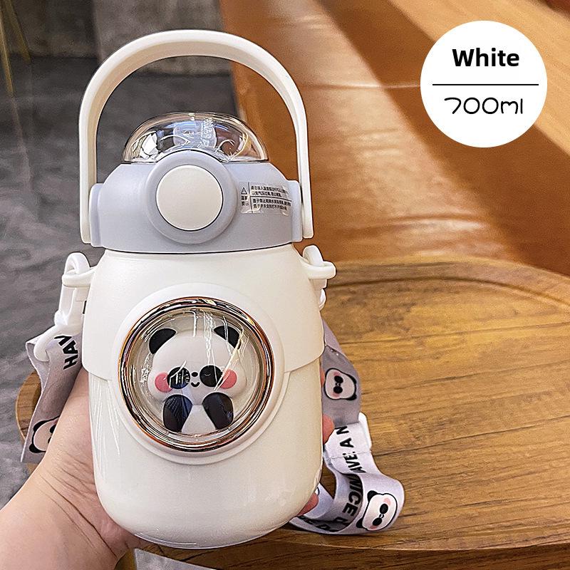 Large Capacity Cartoon Thermos: 316 Stainless Steel Kids' Big Belly Straw Water Cup – High-Value, Portable Student Design