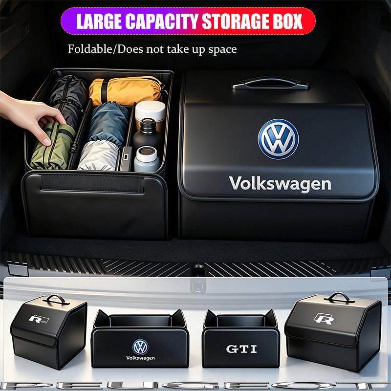 Car Trunk Storage Box Organizer Stowing Tidying Container Bag For VW Scirocco Jetta Beetle Golf Passat B6 Polo Tiguan CC Hub Cap