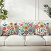 Colorful Floral - Bird Cheerful Pillow CoversLiving Room Sofa Cushion Cover, Soft and Comfortable, Bedroom Room Decoration