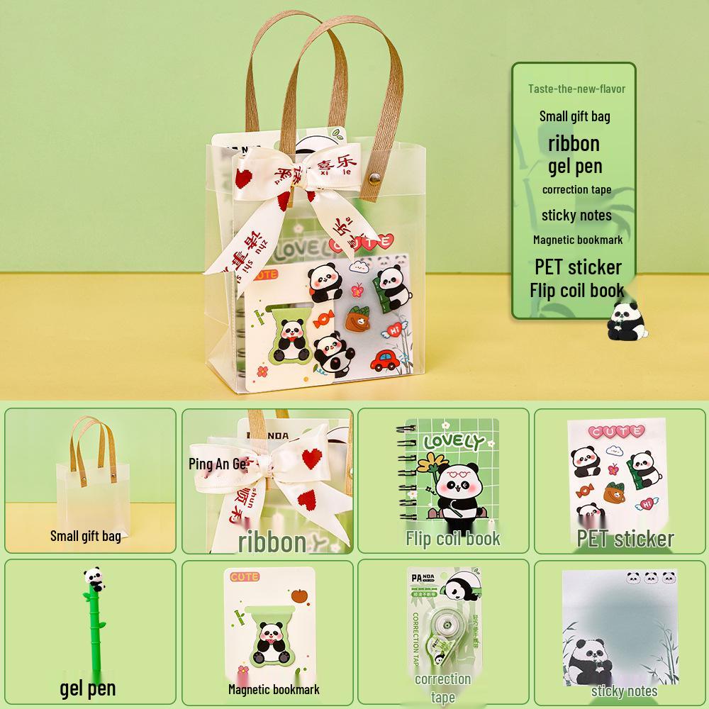 Panda Stationery Set: Back-to-School Gift Pack with Cute Cartoon Rewards and Study Supplies