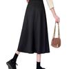 Women's Black Irregular High-Waist A-Line Skirt, Slimming Half Skirt with Wide Hem, New 2026 Style