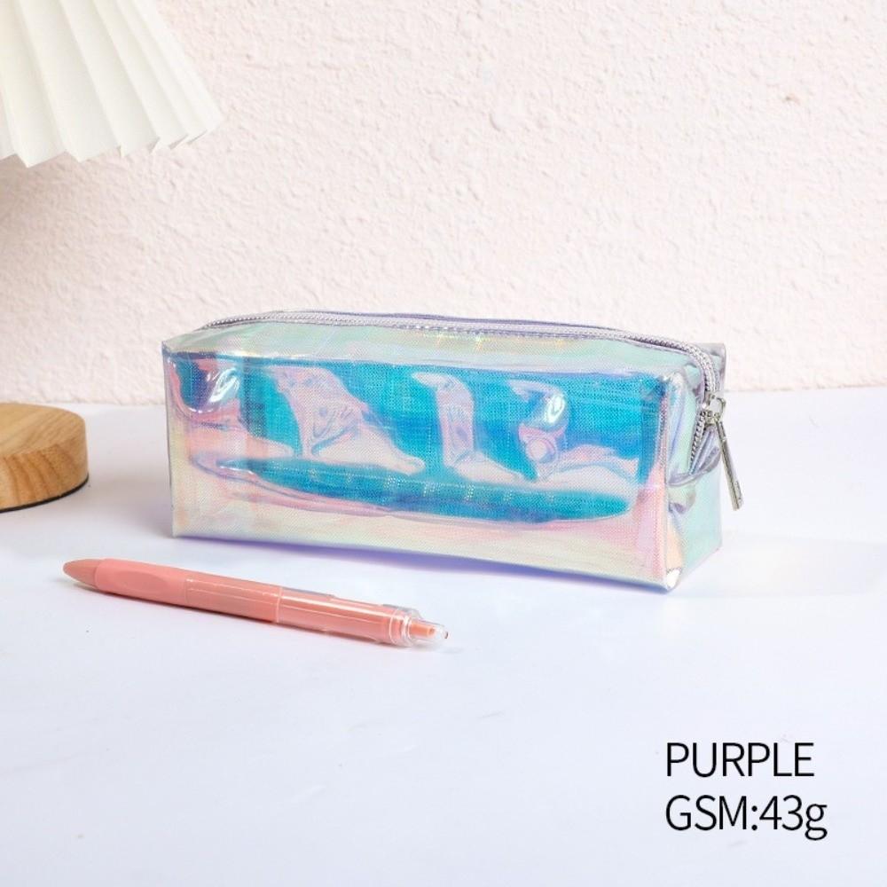 Holographic Laser Pen Bag Shiny Transparent Pencil Pouch Stationery Pouch  School Supplies