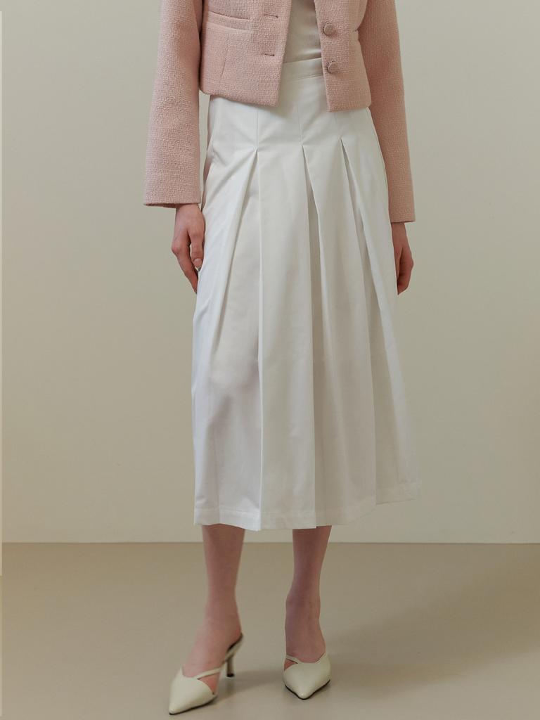 Liel Chou Pleats Skirt (White)