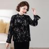 YUZHAOLIN 2026 Autumn New Chinese Style Velvet Mom's Long Sleeve Top