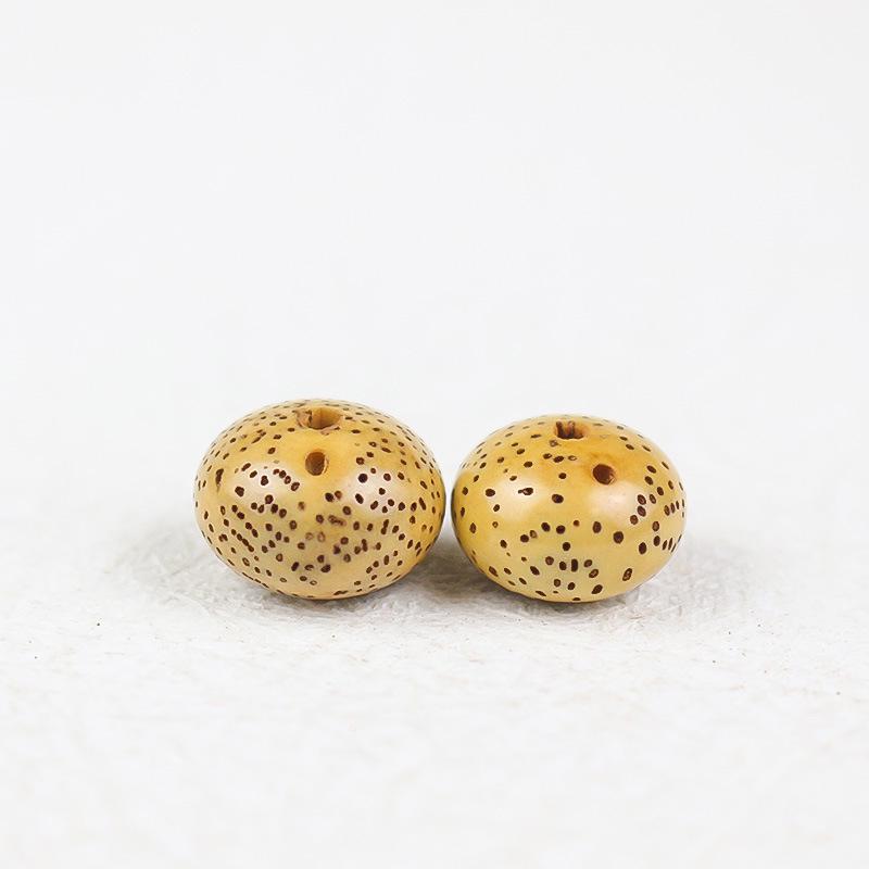 Star Moon Bodhi Seed Beads - 108 Old Chicken Oil Yellow Abacus Buddhist Bracelet Spacer Beads for DIY.