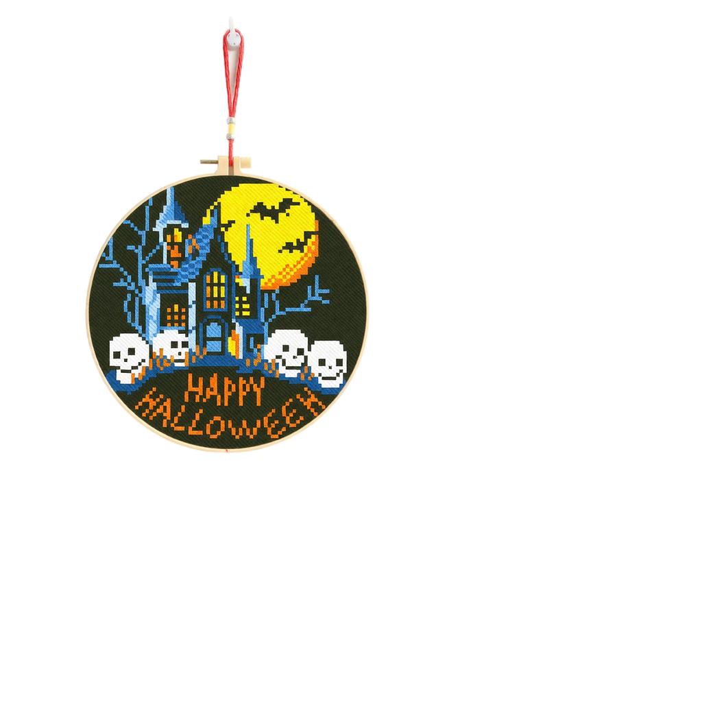 Halloween Cross Kit with Pumpkin and Pattern for Beginners DIY Hanging Ornament
