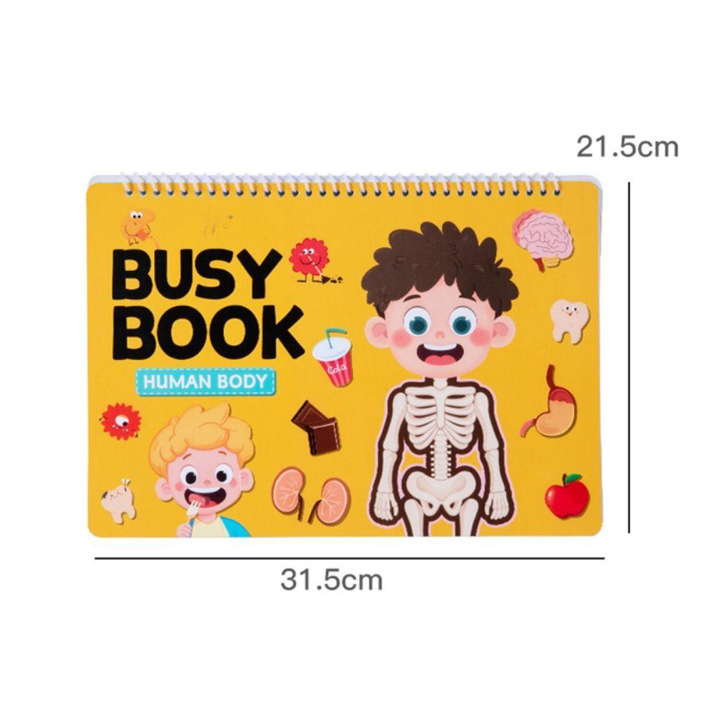Interactive Learning Body Structure Busy Book Tear Pull Early Education Adhesive Book Enlightenment Book Preschool Learning