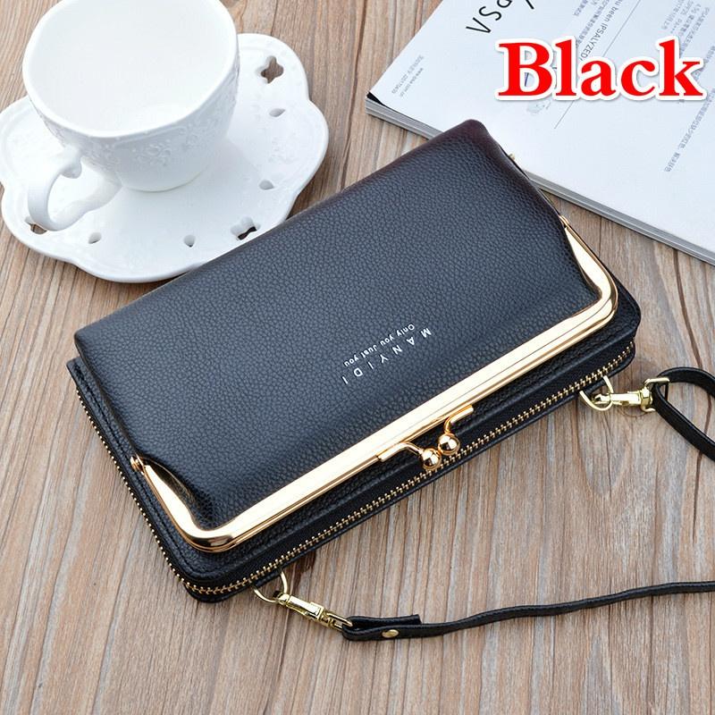 

Женский кошелек, сумка для телефона, держатели для карт, ПУ кожа, сумки через плечо, модные женские сумки, Bolsas, женские кошельки для телефона, LS black