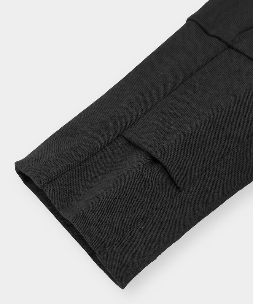 EUGGEN Open Slit Boat Neck Long Sleeve_Black