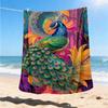 1pc Peacock ArtworkOutdoor Blanket, Soft And Comfortable Blanket, Casual Warm Outdoor Blanket, Good Birthday Gift Yy260328091