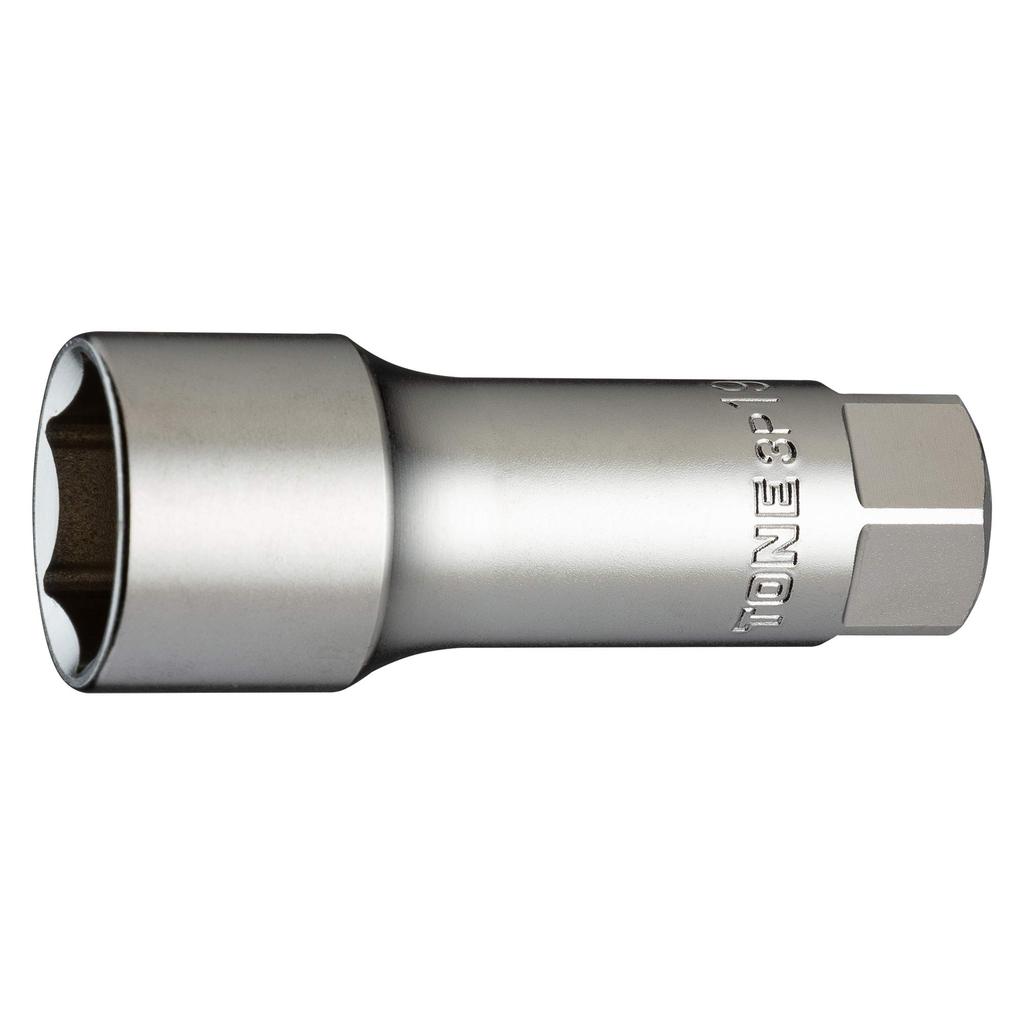 TONE Spark Plug Socket with 19mm Wrench Size HP3P-19S (Hexagonal, Magnet), 9.5mm (3/8") Drive,