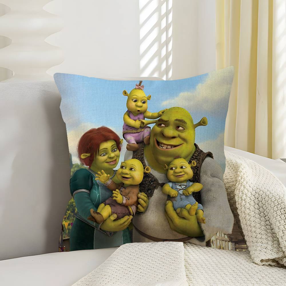 S-Shrek Movie Pillow Gift Home Office Decoration Bedroom Sofa Car Cushion Cover Case 45X45